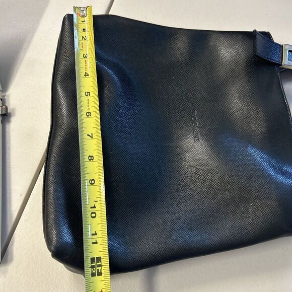 ROGANI Black Italian leather bag Gold Buckle Vintage Authentic Italy - Picture 12 of 13